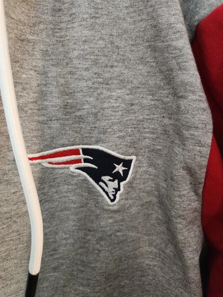 Mujer Tommy Hilfiger Gris/Azul Marino New England Patriots Color Block Zapatilla con Capucha Foto 3 de 4