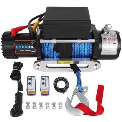12000LBS Electric Winch Kit ATV UTV Truck 12V Synthetic Rope Wireless Remote