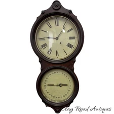 ANTIQUE SETH THOMAS OFFICE No. 6 CALENDAR DOUBLE-DIAL WALL CLOCK rosewood 8 DAY