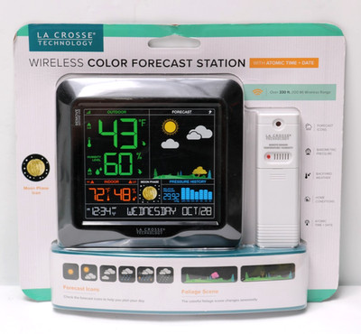 La Crosse Technology Wireless Color Forecast Station - Black - 308-1416 - NEW!