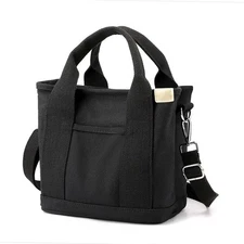 Women Large Capacity Handbags & Shoulder Bags Canvas Tote Bag Zip Crossbody Bag