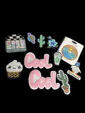 Lot Of 9 Decorative Embroidered Sequined Appliqu   Patches Girly Trendy Cosmic