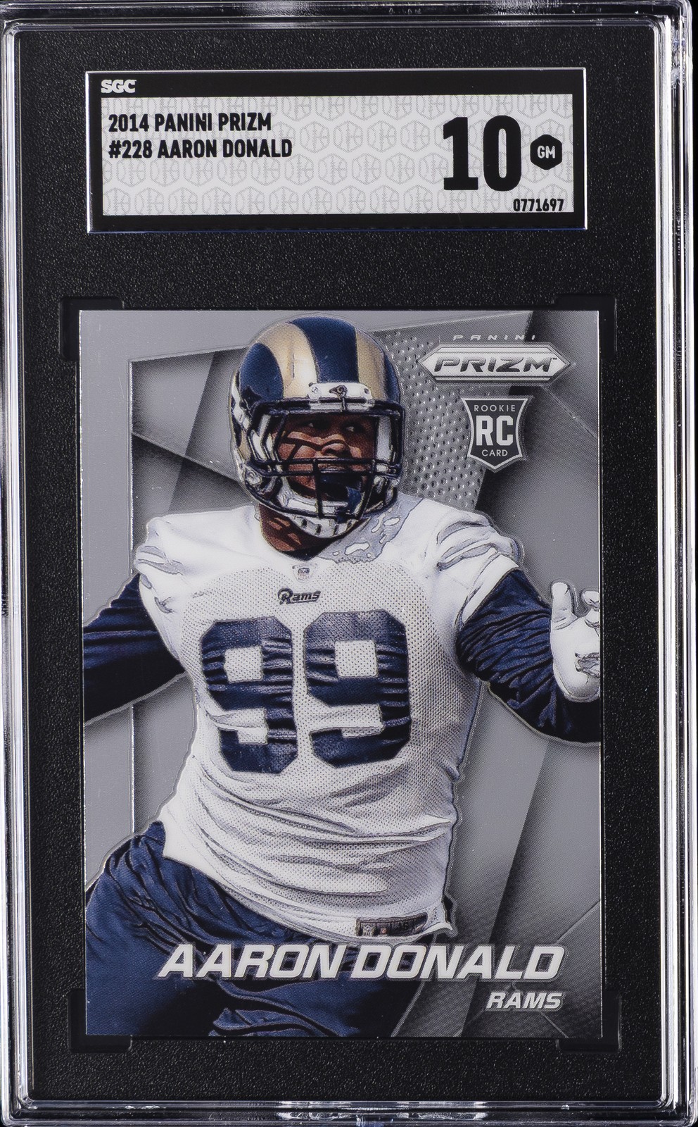 2014 PANINI PRIZM #228 AARON DONALD SGC 10 GM