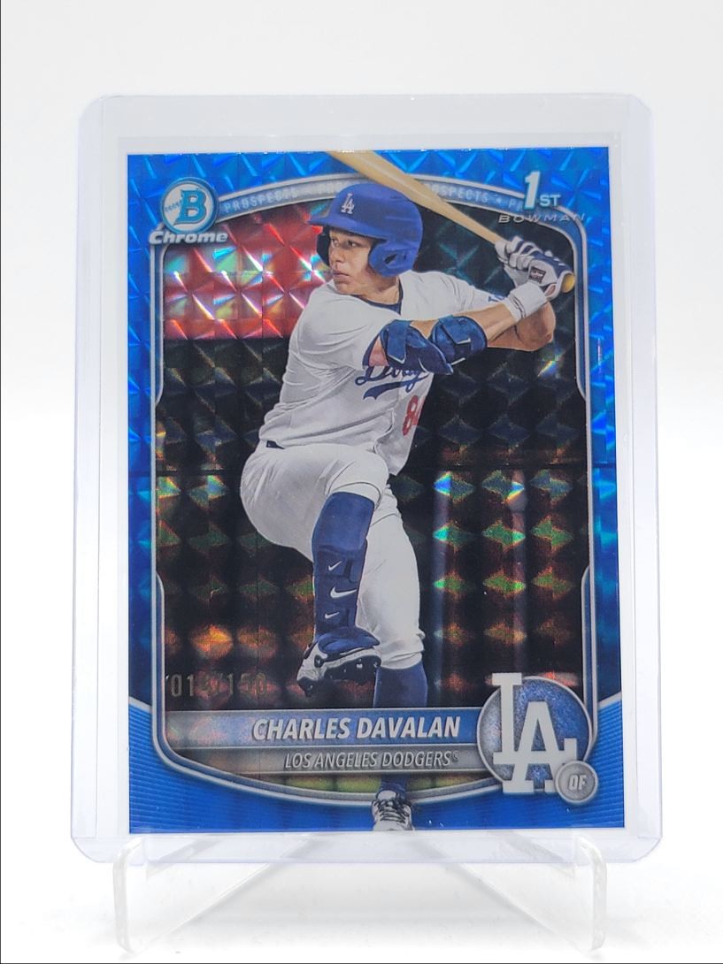 CHARLES DAVALAN 2025 BOWMAN CHROME DRAFT 1ST BLUE GEOMETRIC A /150 Q3646