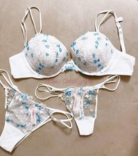 Victoria's Secret Dream Angels Push Up bra set embroidered floral white boho