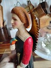 Gorgeous Vintage Leo R Smith Folk Art Angel Blue Bird & Horn Numbered 13” MCF — photo 10