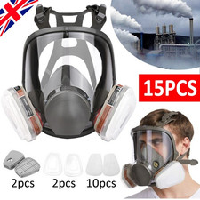 6800 Full Face Gas Mask Chemical Vapor Paint Spray Respirator 95% Filter Home UK