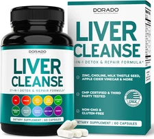 Liver Cleanse Detox & Repair 27 in 1 Formula - Milk Thistle, Dandelion Root, Tur