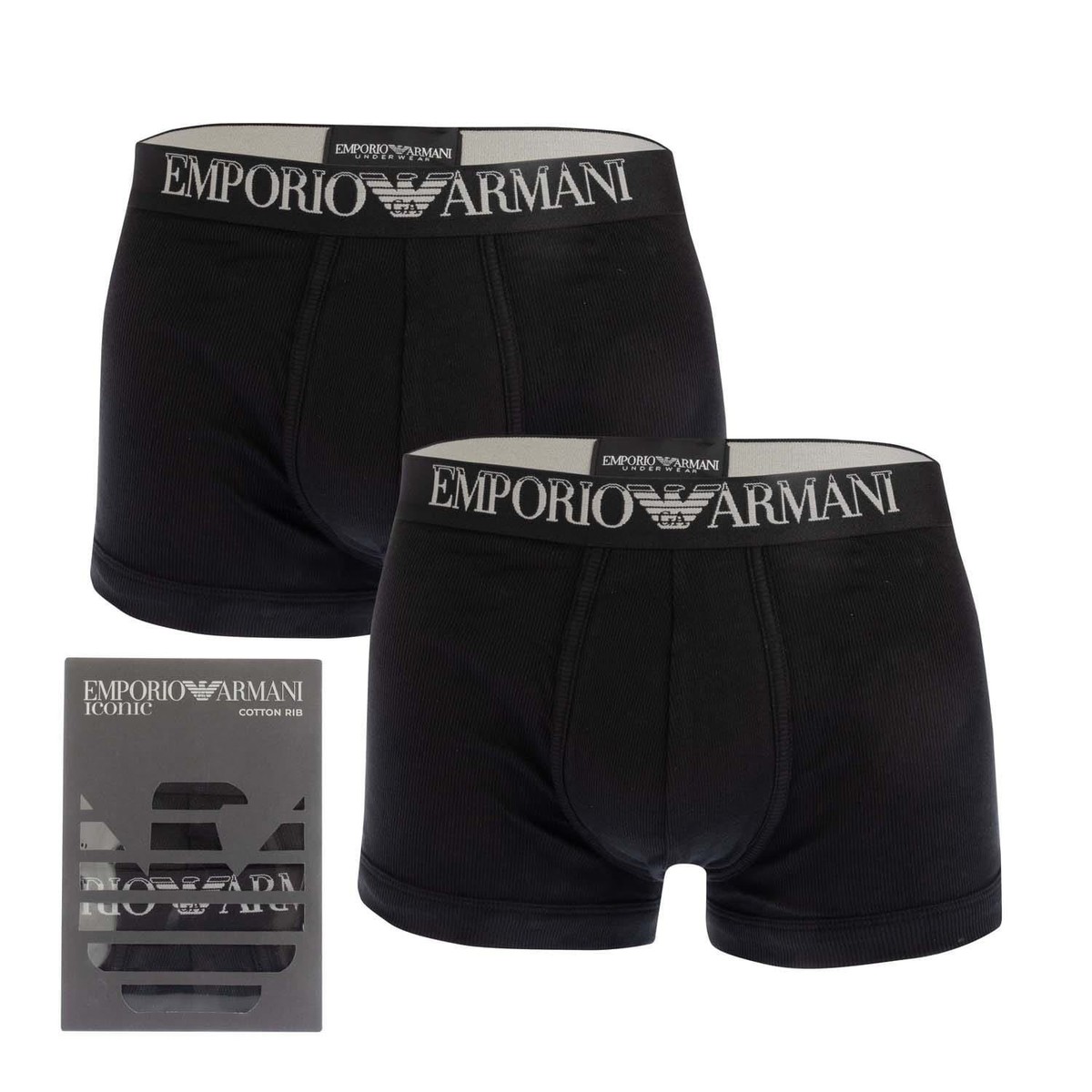 Men's Underwear Emporio Armani Pack Ribbed Cotton Boxer Briefs