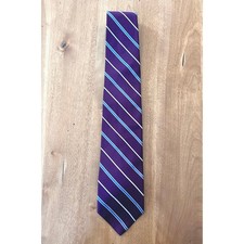 Brooks Brothers Mens Purple Silk Rep Stripe Tie Woven in England Made in USA