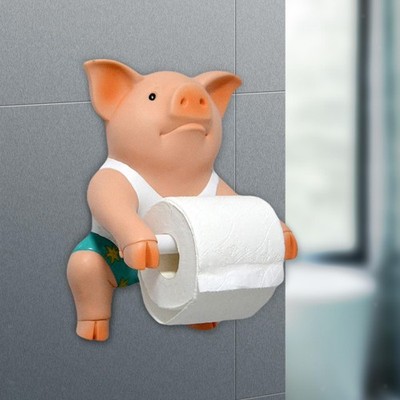 Wand-Toiletten-Papierhalter lustiges Schwein, Wand-Handtuchhalter für die