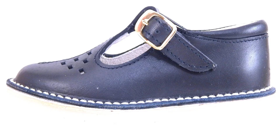 DE OSU - España - Zapatos con correa en T escolares de vestir de cuero azul marino para niñas - europeos - talla 6,5 Foto 3 de 4