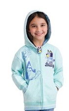Bluey Licensed Character Girls' Jacket Zip Up Hoodie Sz 6/6x New