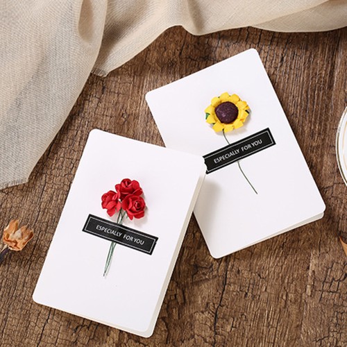 Creative Handmade Greeting Small Fresh Dried Flower Invitation Birthday Party - Picture 9 of 12