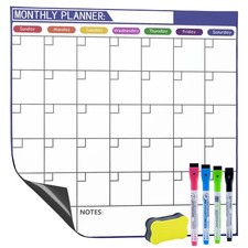 17.7"x17.7" Magnetic Dry Erase Calendar for Fridge - Large Fridge Whiteboard ...