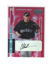 Clint Barmes 2003 Leaf Certified Materials Mirror Red Auto Autograph /100