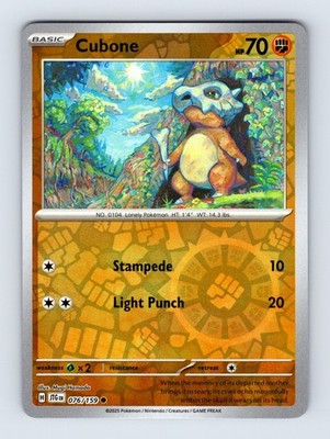 Cubone - Journey Together 076/159 - Reverse Holo - NM - Pokémon TCG