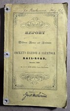 1853 Report Sacket's Harbor Saratoga RR Railroad  Routes & Estimates w hc Map