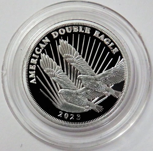 2023 SILVER COOK ISLANDS $2 AMERICAN DOUBLE EAGLE 1/4 OZ PROOF COIN IN CAPSULE