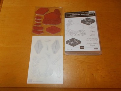 Stampin'Up! ACCENTED BLOOMS clear-mount stamp set of 8  - UNUSED