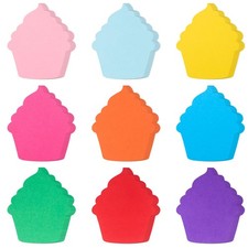 180 Pcs Colorful Cupcakes Paper Cutouts Birthday Cake Die Cuts for Bulletin