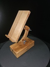 cell phone display stand Phone Holder Bracket Adjustable Wood Dock.