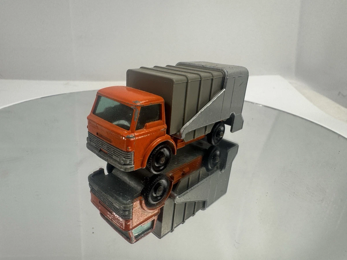 Matchbox 橙色老式制造压铸垃圾车| eBay