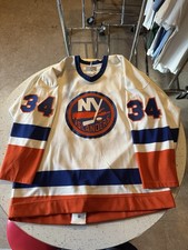 Vintage John Vanbiesbrouck New York Islanders CCM Jersey Size 48 Fight Strap 
