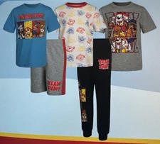 PAW PATROL Nickelodeon™ Kids 5PC SET 3-Shirts Shorts Sweatpants BOYS SZ 4T