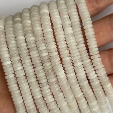 2x6mm Natural White Jade Rondelle Heishi Disc Spacer Beads for Jewelry Making