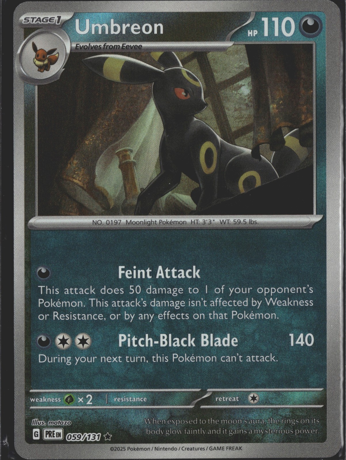 Umbreon (Master Ball Pattern) Rare SV: Prismatic Evolutions 059/131 NM