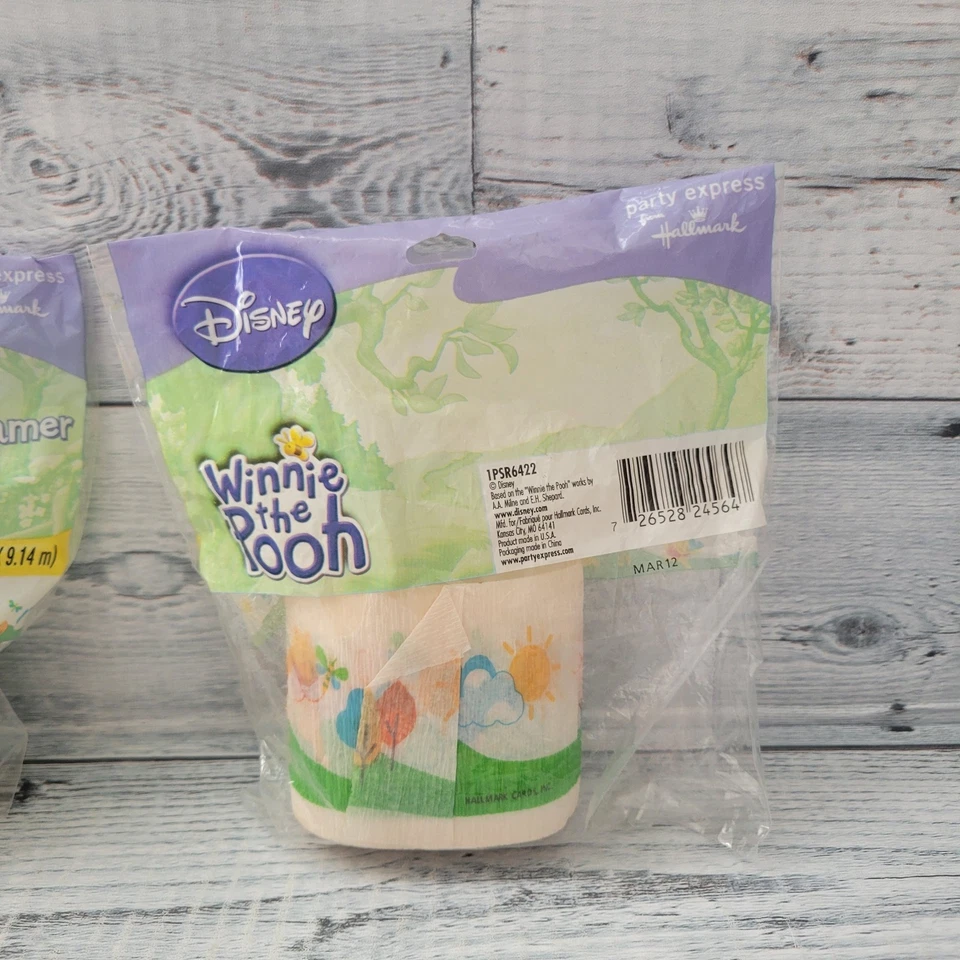 Vintage 90s Hallmark Disney Winnie The Pooh Crepe Paper Craft Party Streamers - Image 4 of 4