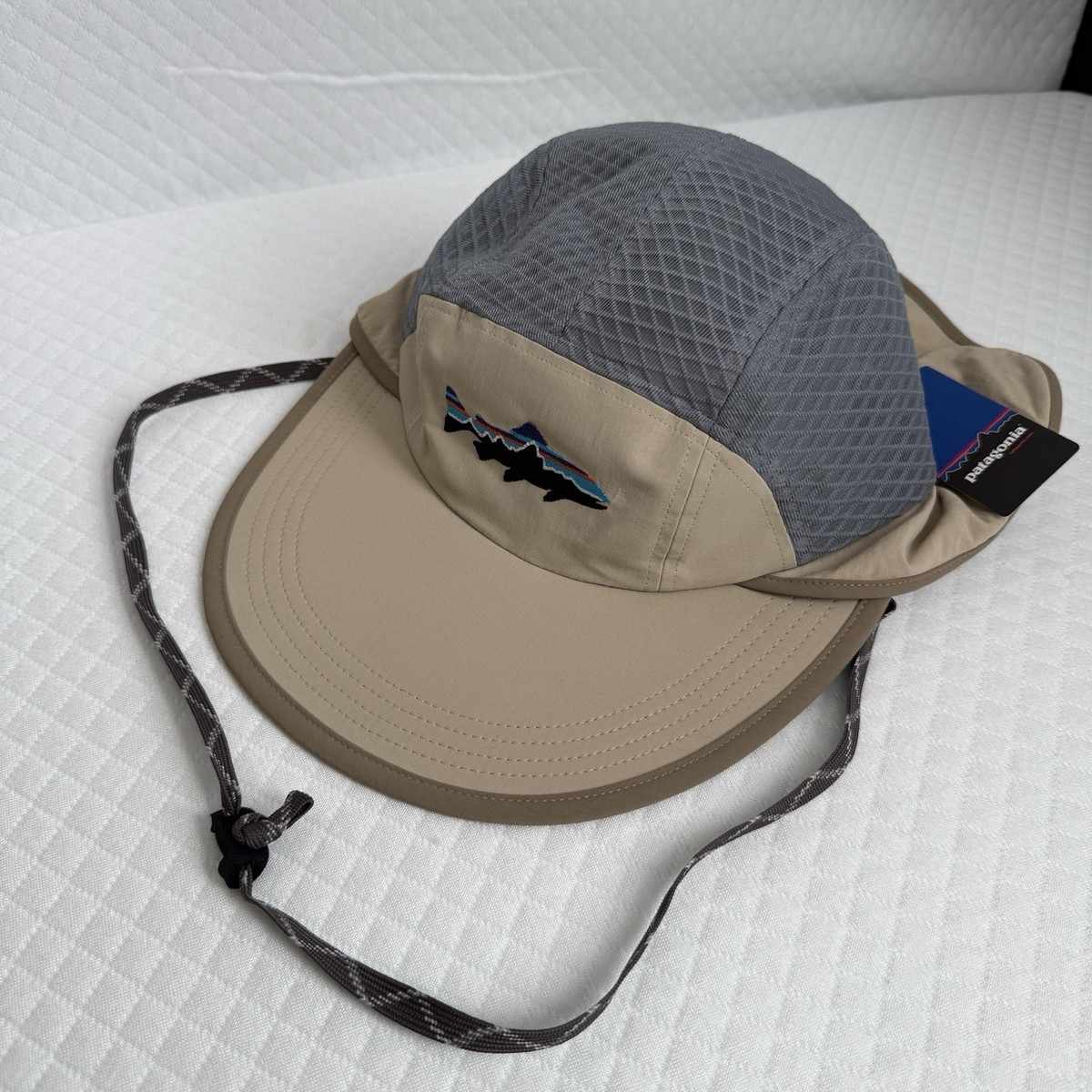 NWT VTG Patagonia Vented Spoonbill Hat Trout Logo S/M Gorpcore