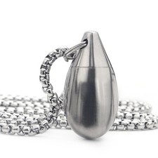 Pill Holder Necklace Nitro Pill Case Titanium Pill Container Necklace for Men