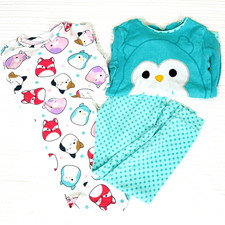 Squishmallows Girls 4-Piece Pajamas Size 12 Pink Turquoise 2 Sets Very Soft Lot