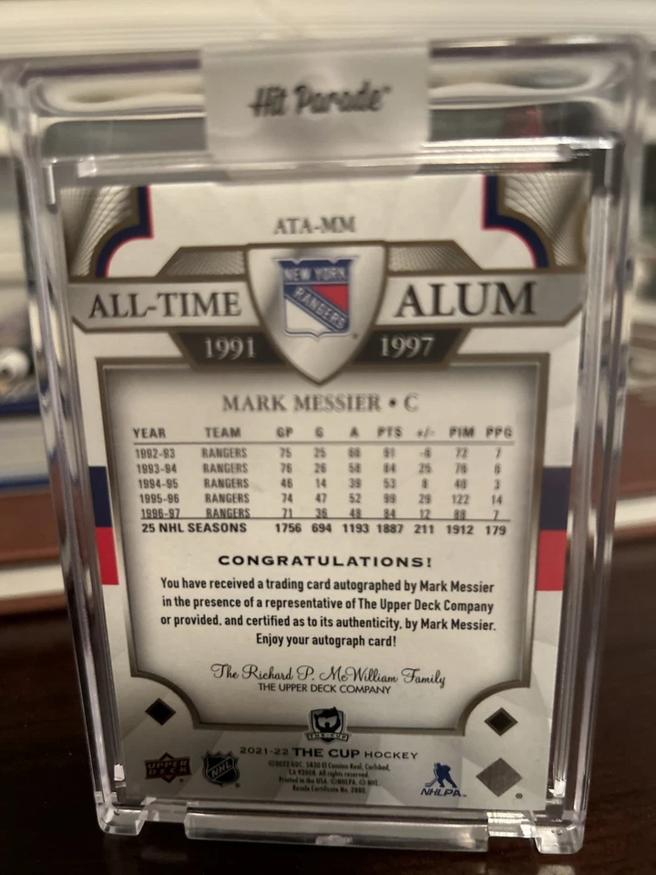 Mark Messier [Gold Autograph] #ATA-MM (2021 Upper Deck The Cup All Time Alumni) - Image 2 of 2