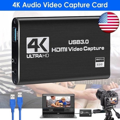 4K HDMI Capture Card USB 3.0   1080P 60FPS Video Recorder for Streaming, Gaming,