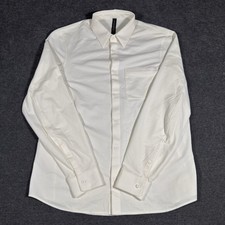 Lululemon Shirt Mens M Button Long Sleeve Commission Pocket Stretch White Ivory