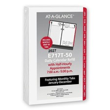 2027 At-A-Glance E717T-50 Daily Calendar Refill with Monthly Tabs 3-1/2x5-27/32