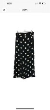 Zara TRF Black  White Polka Dot High Rise Wide Leg Pants M