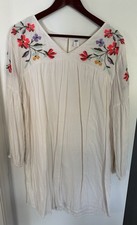 Women’s Old Navy Cream/ivory Embroidered Long Sleeve Dress Size XL