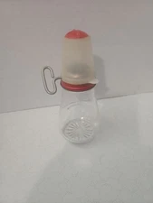 Vintage Glass Turn Key Nut or Spice Grinder Chopper Red 7.25” Tall Top to Bottom