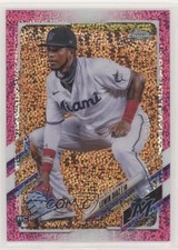 2021 Topps Chrome Magenta Speckle Refractor 183/350 Lewin Diaz #83 0c2