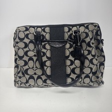 Coach F28505 Signature Stripe Nancy Satchel Purse Crossbody Bag