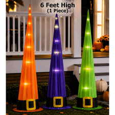 Halloween LED Witch Hats Light Decor, Color Changing Witch Hats Halloween Porch