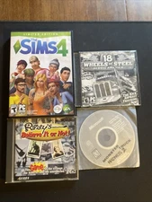 Pc Windows Games Lot Of 4 Vintage Sims 4 LE, Monster Truck Madness 2, Ripley's