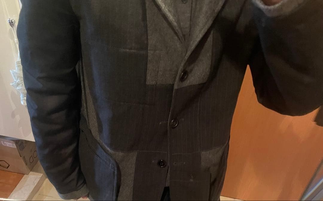 USED MARNI DARK GREY REVERSIBLE PATCHWORK JACKET,… - image 2