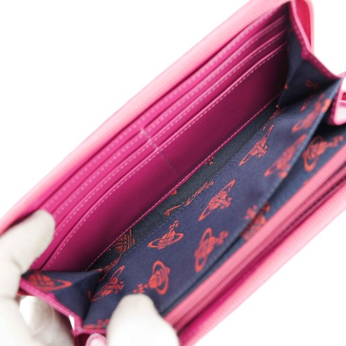 Vivienne Westwood Embossed Croc-Effect Leather Zip Wallet – Fuchsia - Picture 10 of 19