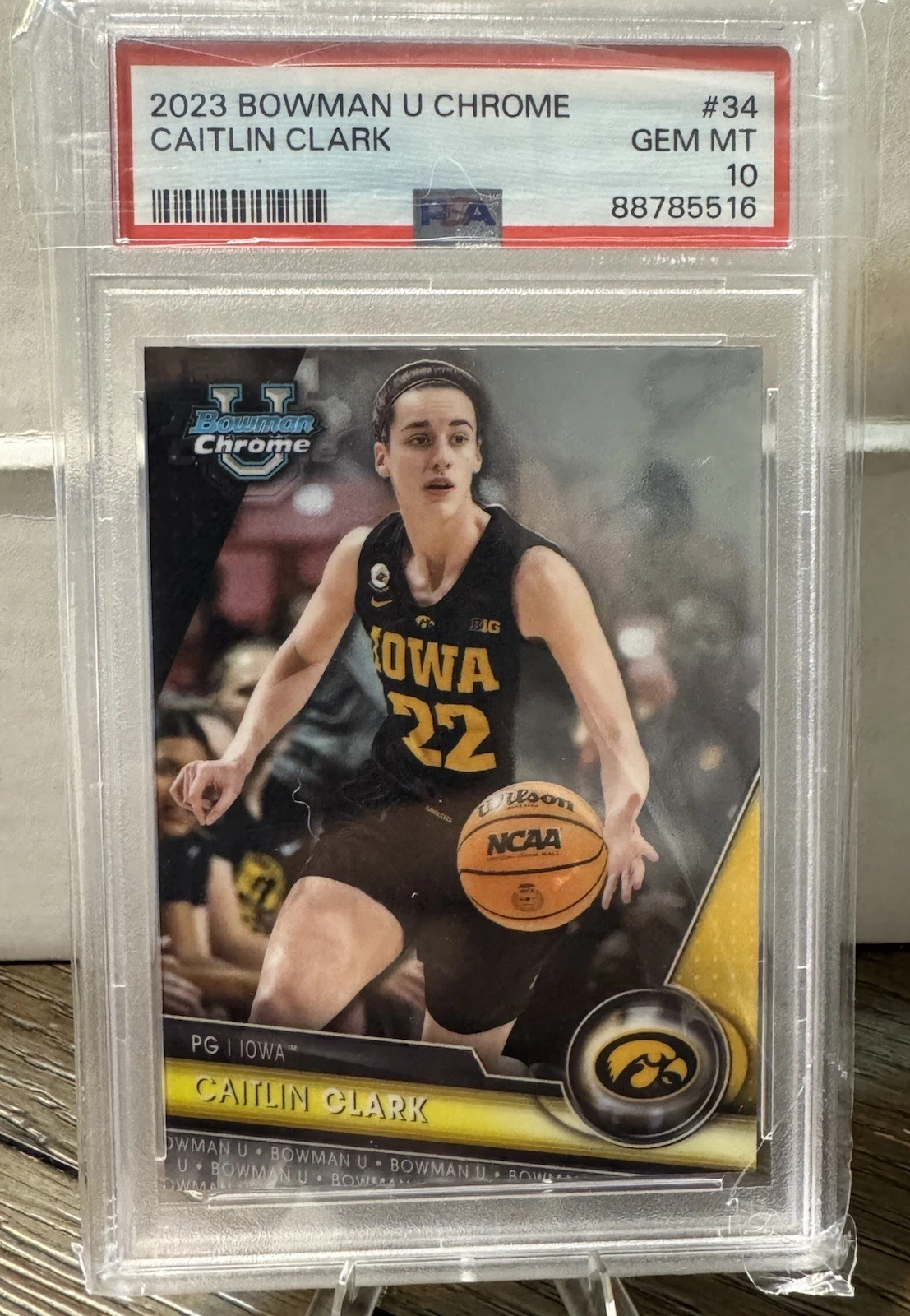 Deal for 2023-24 Bowman U Chrome Caitlin Clark Bowman RC #34 PSA 10 GEM MT!