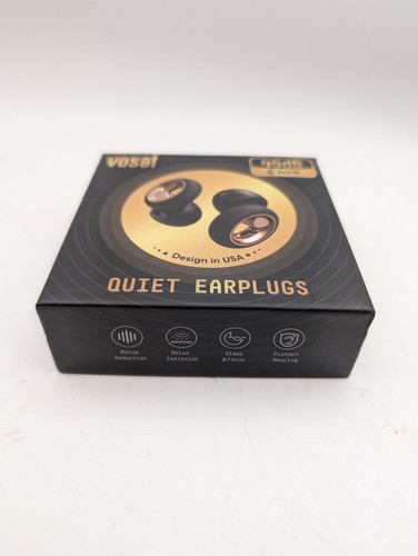 VOSAF Quiet Earplugs 45dB & NRR Model SE-01, Black ~ New Open Box - Picture 2 of 9